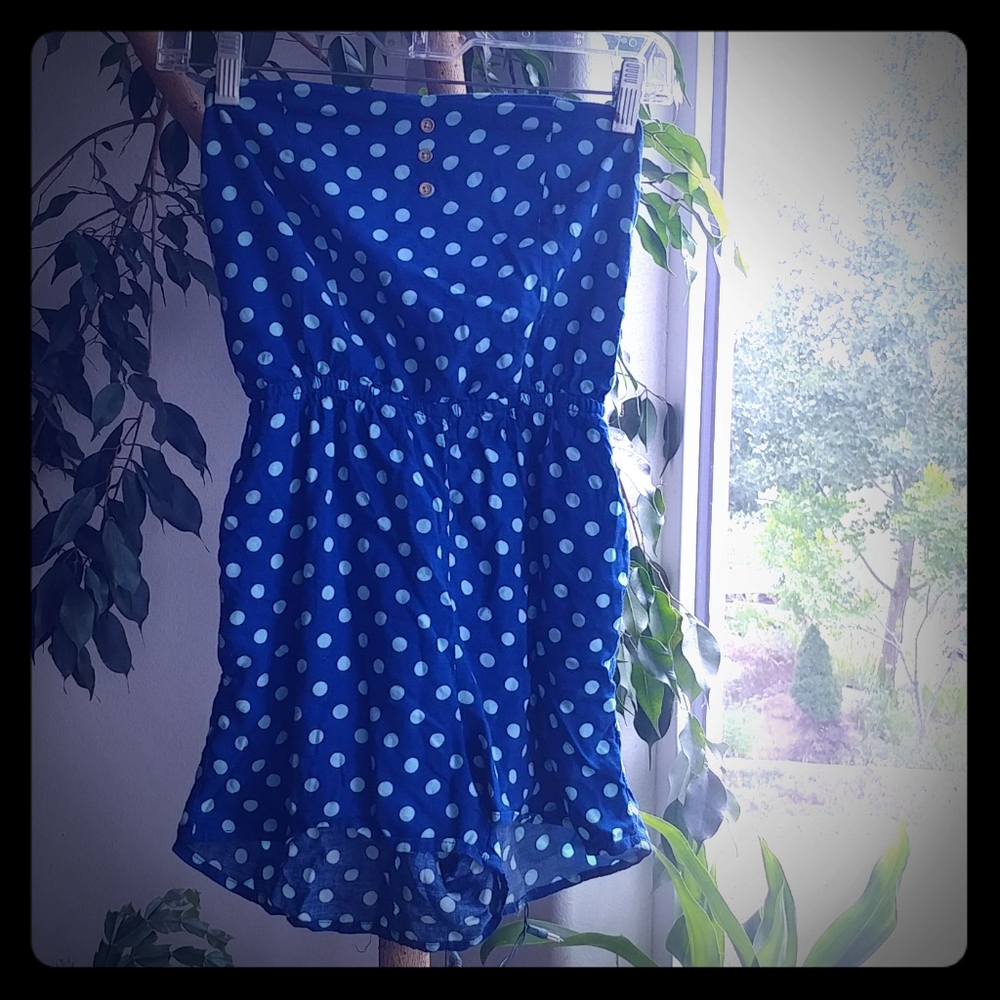 Strapless Polka Dot Romper